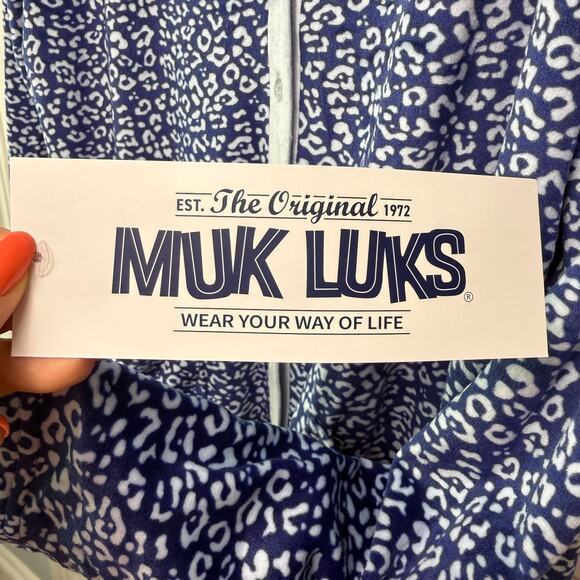 QVC MUK LUKS Velour Bed Jacket and Pant Pajama Set Womens Small Blue White NWT - Picture 2 of 15